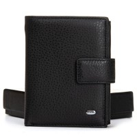 Мужской кожаный кошелек с правником DR. BOND M24CK black