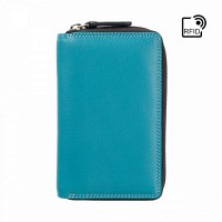 Женский кожаный кошелек с RFID защитой Visconti RB98 Aruba (Blue Multi)