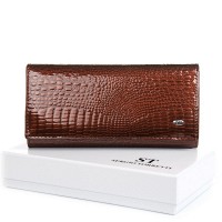 Женский кожаный лаковый кошелек SERGIO TORRETTI FEW1-V brown