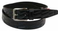 Мужской кожаный ремень под брюки Skipper 1020-35 черный 3,5 см