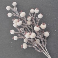 Ветка заснеженная с ягодами, 19 см Новогодько 973255