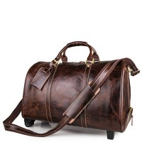 Дорожная кожаная сумка на колесах Vintage 14254