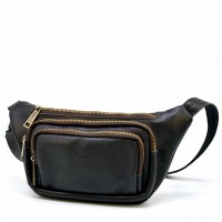 Кожаная темно-коричневая сумка на пояс TARWA gc-8179-3md
