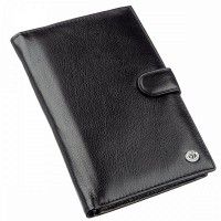 Мужское чёрное портмоне из натуральной кожи ST Leather 18831