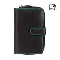 Женский кожаный кошелек Visconti R13 Carmelo c RFID (Black/ Rhumba)