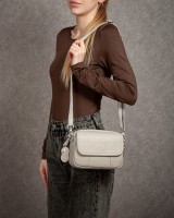 Женский молодежный кожаный клатч ALEX RAI 3904 pale grey