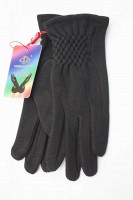 Женские трикотажные перчатки Shust Gloves чёрные 8711 L