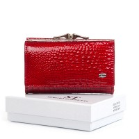 Женский кожаный лаковый кошелек SERGIO TORRETTI FEW214 red