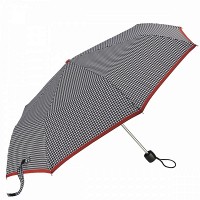 Зонт женский механический Fulton L354-041154 Minilite-2 Houndstooth Red Border (Красная полоса)