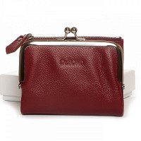Женский кожаный кошелек Classik DR. BOND WN-23-13 wine-red