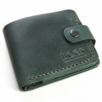 Зеленый мужской кошелек ручной работы из кожи BOGZ Classic+ CH Green P3M9S9