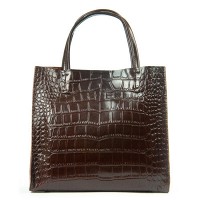 Женская кожаная сумка ALEX RAI 1564 brown croco