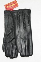 Женские кожаные перчатки Shust Gloves чёрные 2201 S