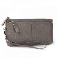 Женская кожаная косметичка Cosmetic A-00276 grey