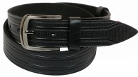 Мужской кожаный ремень под джинсы Skipper 1063-40 черный 4 см
