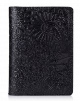 Обложка-органайзер для документов из кожи HiArt PC-03 Mehendi Art черная