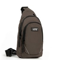 Мужская тканевая сумка-слинг Lanpad 8805 brown мал