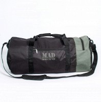 Спортивная сумка-тубус черный с зеленым MAD XXL 50L