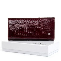 Женский кожаный лаковый кошелек SERGIO TORRETTI FEW501 wine red