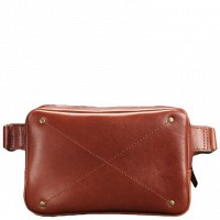 Кожаная сумка на пояс BlankNote DropBag Коньяк