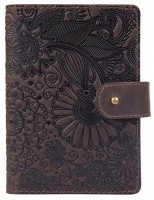 Обложка для паспорта из кожи Hi Art «Mehendi Art» PB-02/1 Shabby Gavana Brown