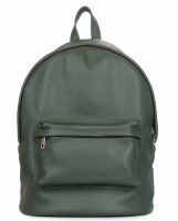 Стильный городской кожаный рюкзак Poolparty backpack-leather-darkgreen