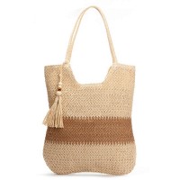 Пляжная плетеная сумка PODIUM 8051 beige