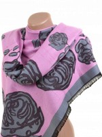 Женский тёплый кашемировый палантин SL 32061 pink