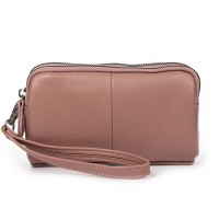Женская кожаная косметичка Cosmetic 6002-A pink