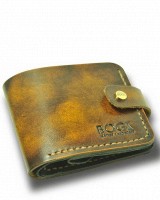 Коричневый мужской кошелек ручной работы из кожи BOGZ Classic+ A Tan P3M2M5S2