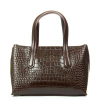 Женская кожаная сумка ALEX RAI 8815 brown croco