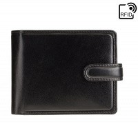Мужской кожаный кошелек Visconti TR35 Atlantis c RFID (Black Blue)