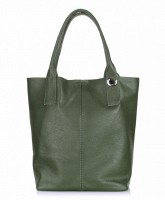 Женская кожаная сумка POOLPARTY Podium khaki