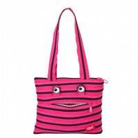 Сумка ZIPIT MONSTERS Tote / Beach Beach Pink Begonia & Black Teeth (ZBZM-2)