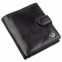 Мужское чёрное портмоне из натуральной кожи ST Leather 18832