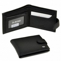 Мужской кожаный черный кошелек Classik dr.Bond M60-1 black