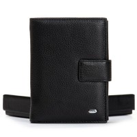 Мужской кожаный кошелек с правником DR. BOND M1CK black