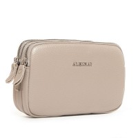 Молодежный клатч из кожи ALEX RAI BM 60061 pale grey
