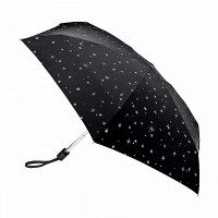 Мини-Зонт женский механический Fulton L501-041086 Tiny-2 Glitter Stars Black (Блеск звезд)