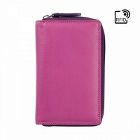 Женский кожаный кошелек с RFID защитой Visconti RB98 Aruba (Berry Multi)