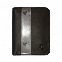 Кожаный мужской кошелек Visconti VSL34 Lank c RFID (Black-Orange)