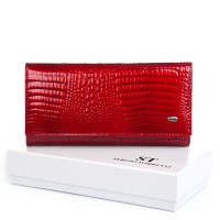 Женский кожаный лаковый кошелек SERGIO TORRETTI FEW501-2 red