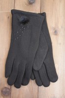Перчатки женские чёрные трикотажные 8154s3 L