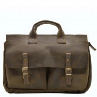 Мужская кожаная коричневая сумка-портфель TARWA rc-7107-1md