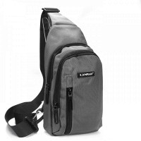 Мужская тканевая сумка-слинг Lanpad 80002 gray