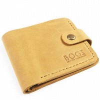 Желтый мужской кошелек ручной работы из кожи BOGZ Classic+ CH Yellow P3M38S2