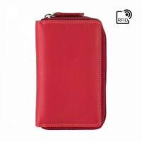 Женский кожаный кошелек с RFID защитой Visconti RB98 Aruba (Red Multi)