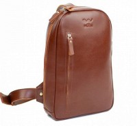 Кожаная мужская сумка The Wings Chest bag светло-коричневая TW-CHEST-BAG-KON-KSR