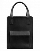 Женская кожаная сумка шоппер Бэтси  BlankNote с карманом черная BN-BAG-10-1-G-KR