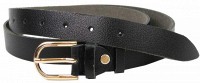 Женский кожаный ремень Skipper, черный 2,5 см